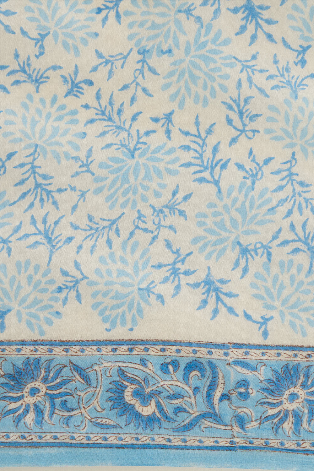 Blue Pure Cotton Block Print Saree image number null