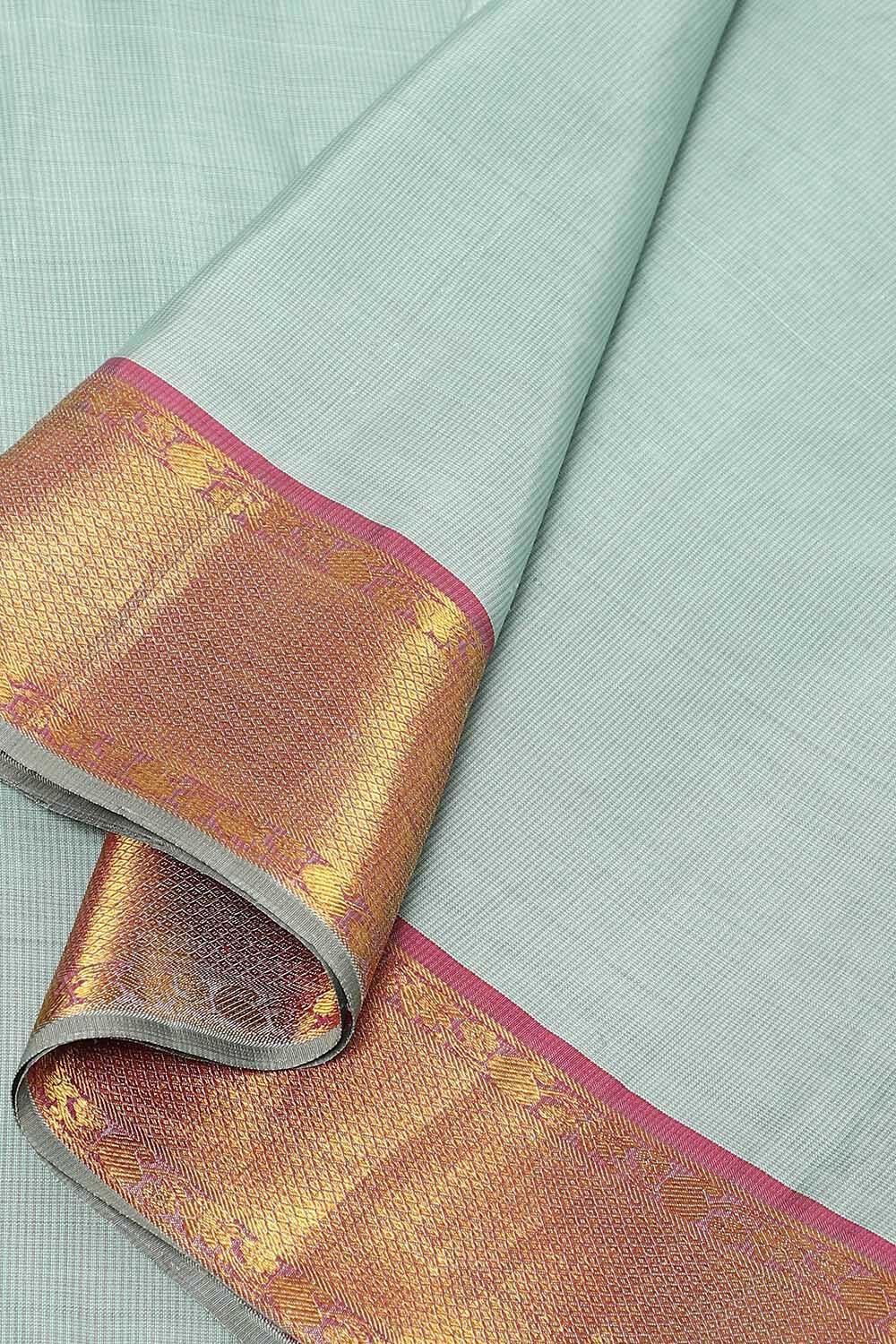 Light Blue Pure Silk Kanjivaram Saree image number null