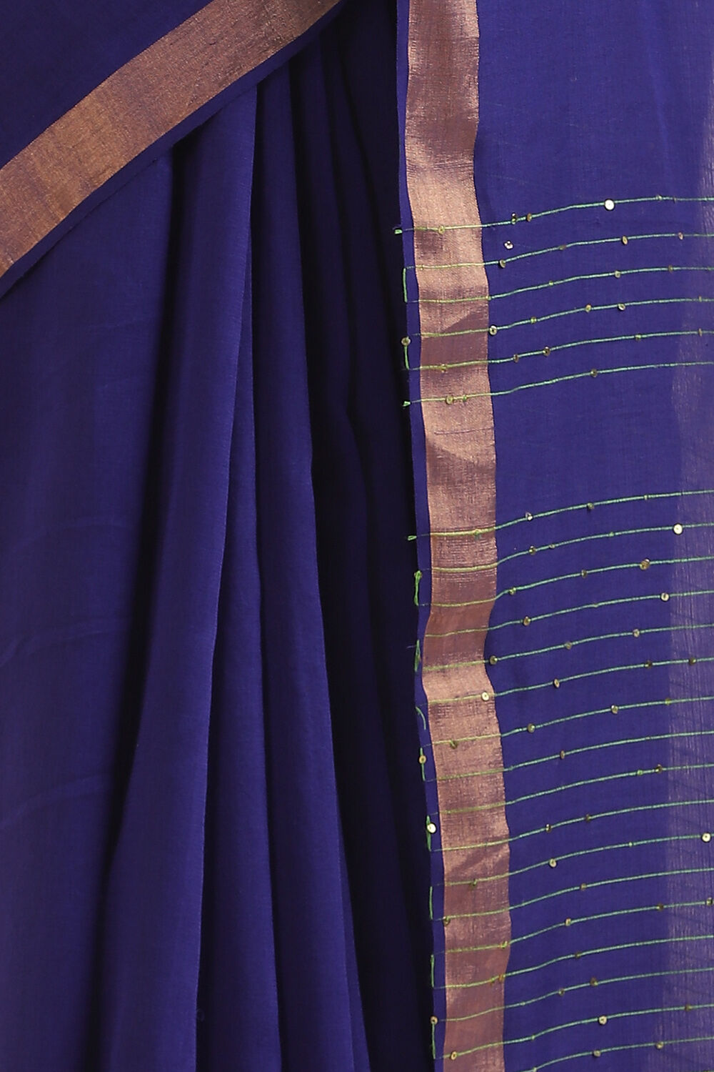 Blue Pure Silk Cotton Bengal Saree image number null