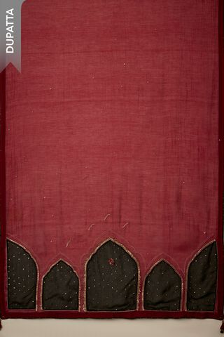 Black Velvet Embroidered Unstitched Suit Set thumbnail image number null