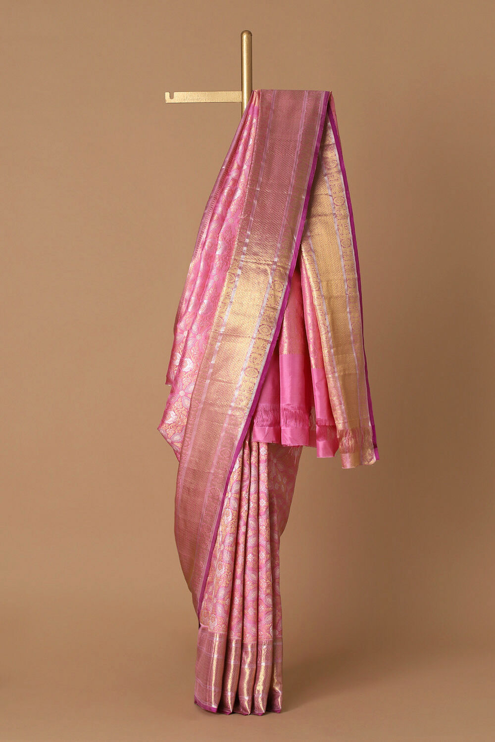 Light Pink Pure Silk Kanjivaram Saree image number null