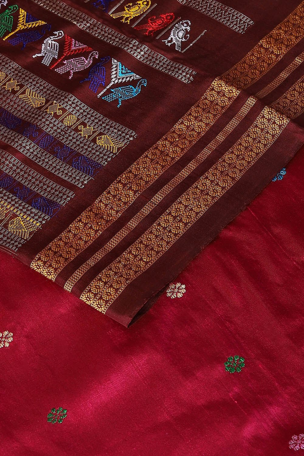 Dark Pink Pure Silk Odissa Dolabedi Saree image number null