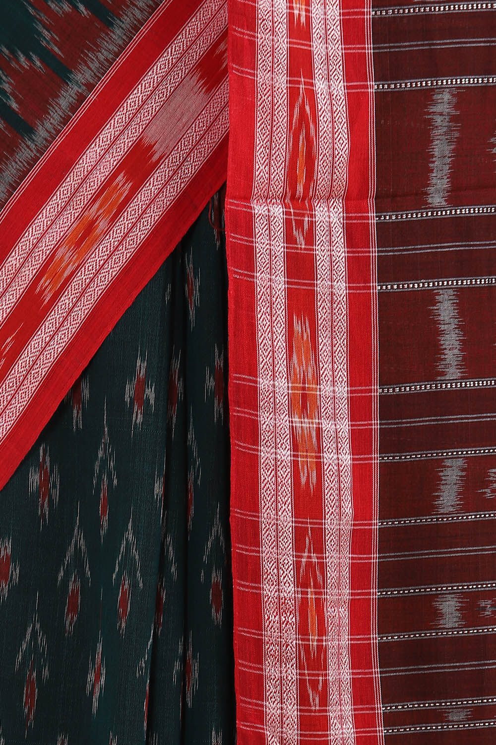 Dark Pure Green Cotton Odissa Ikat image number null