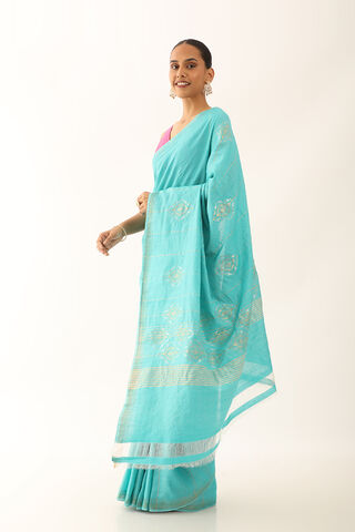 Light Blue Chattisgarh Pure Tussar Silk Woven Saree thumbnail image number null