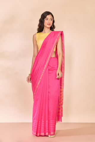 Pink Eknaliya Pure Silk Cotton Chanderi Saree thumbnail image number null