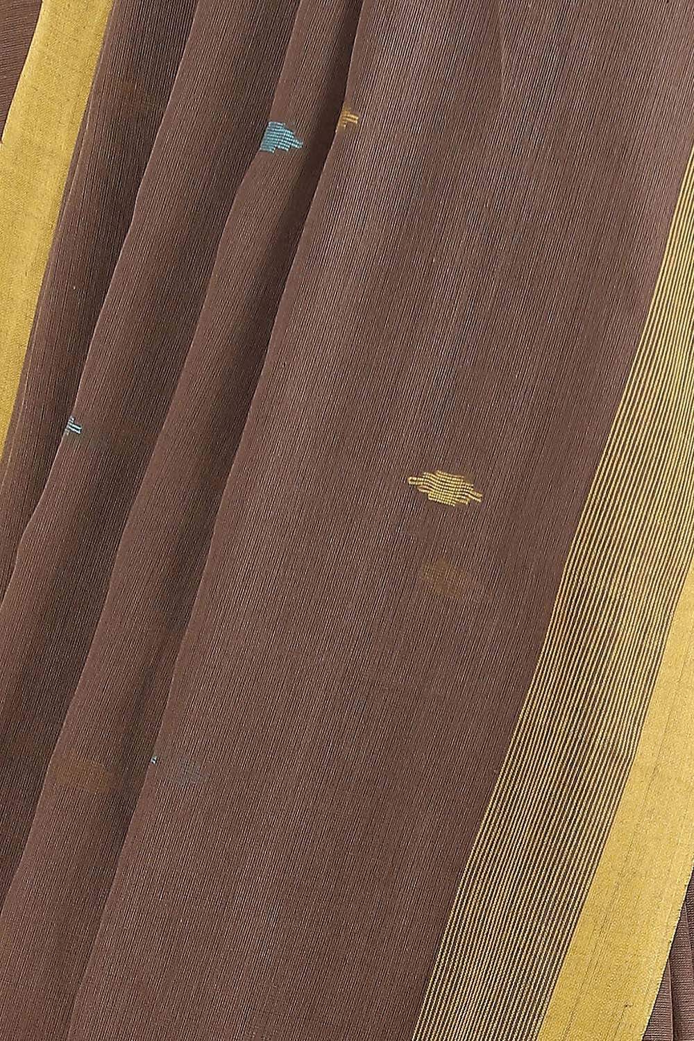Brown Pure Cotton Jamdani Saree image number null
