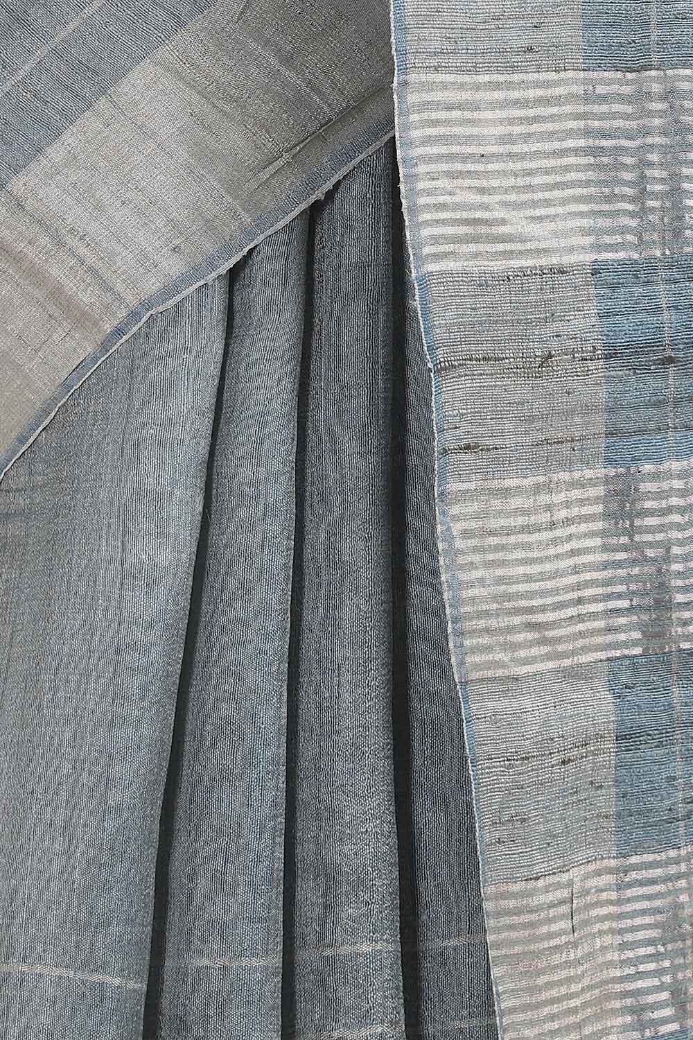 Grey Pure Tussar Silk Bhagalpuri Saree image number null
