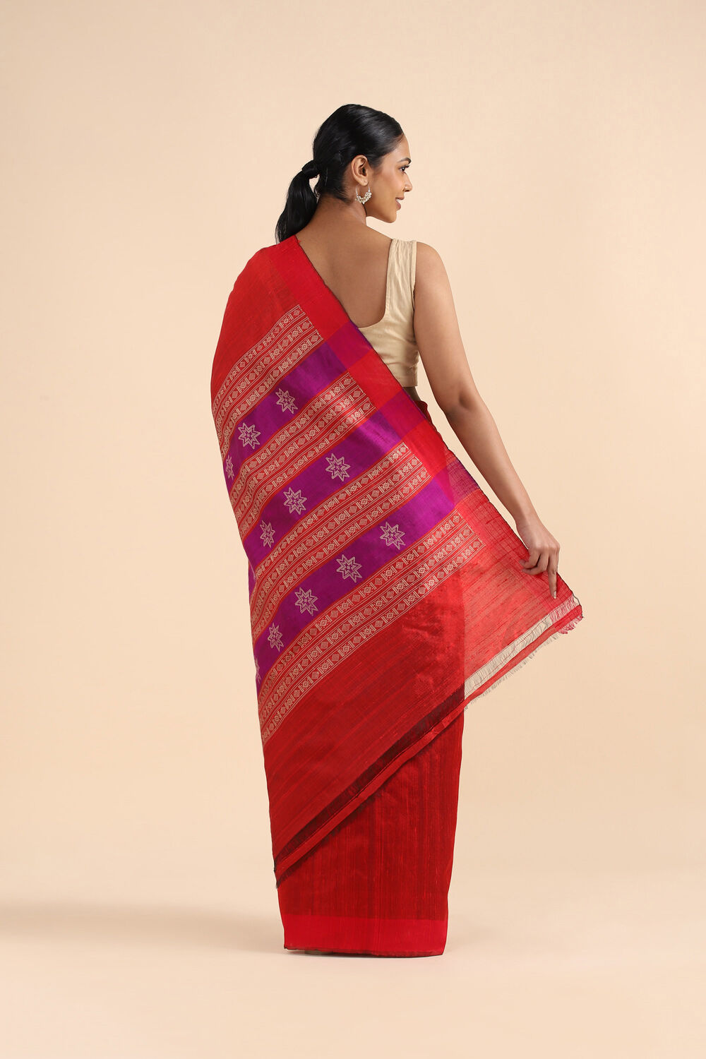 Red Pure Silk Woven Saree image number null