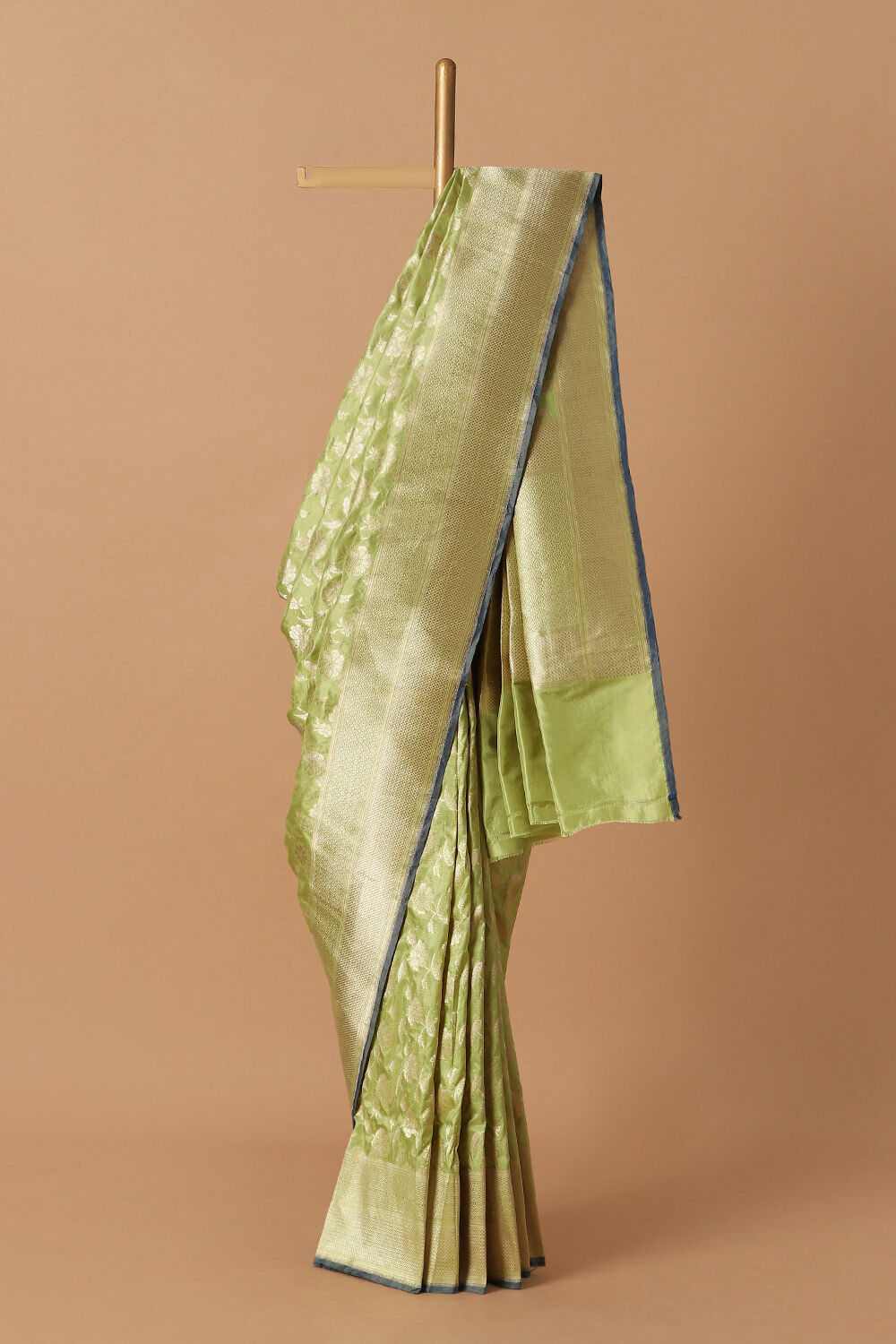 Light Green Pure Silk Banarasi Saree image number null