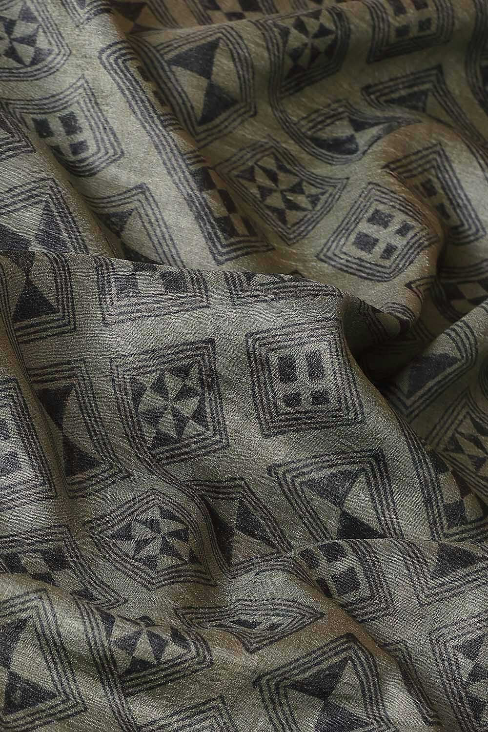 Grey Pure Tussar Silk Printed Saree image number null
