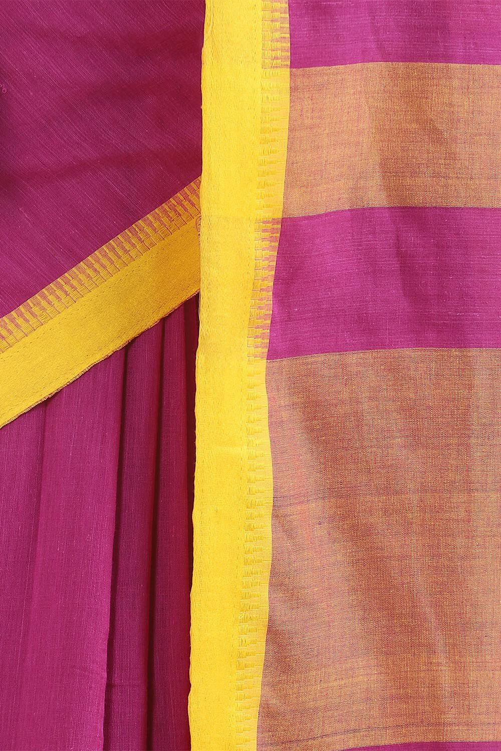 Violet Pure Cotton Bengal Saree image number null