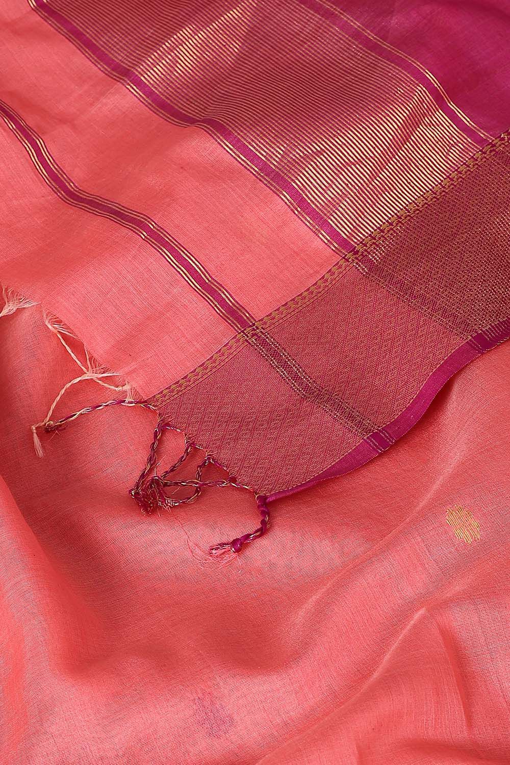 Pink Pure Silk Cotton Maheswari Saree image number null