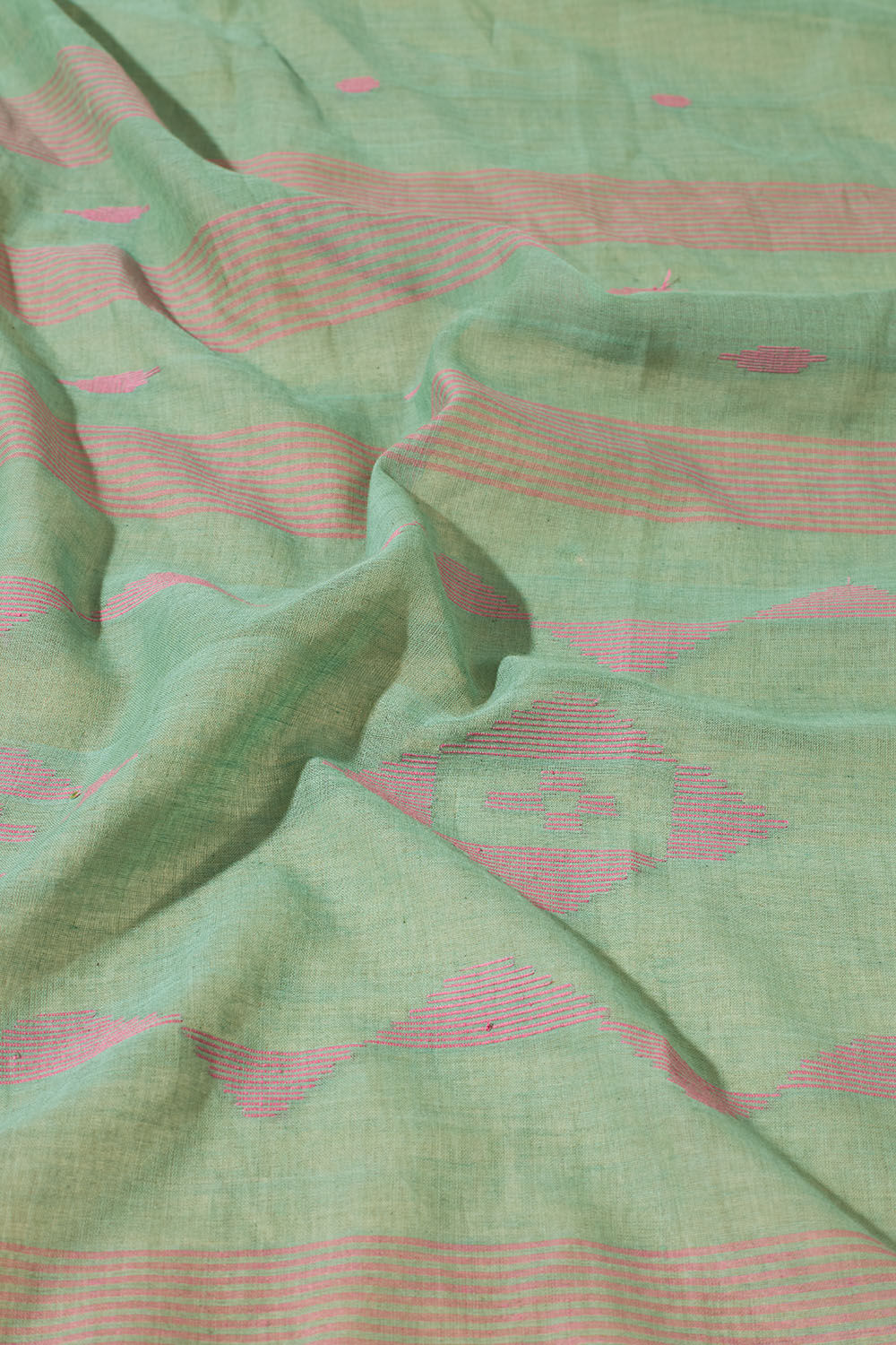 Green Bengal Pure Cotton Jamdani Saree image number null