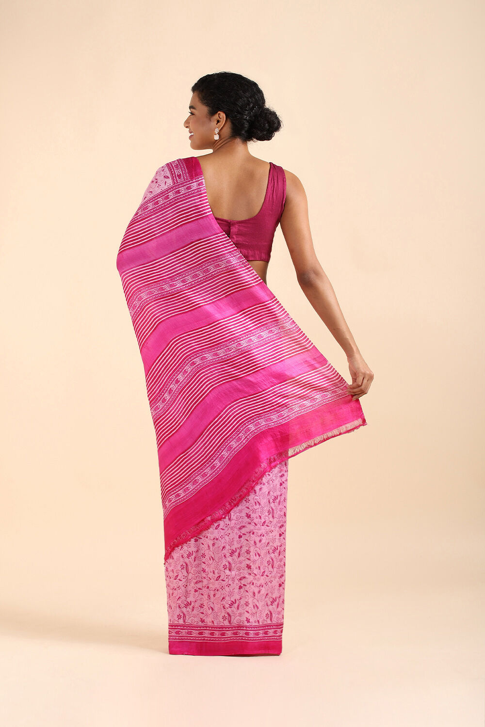 Pink Pure Silk Printed Saree image number null