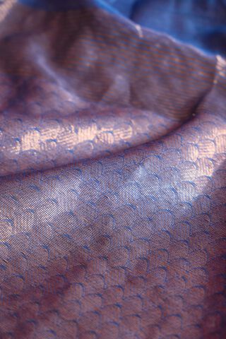 Dark Blue Pure Silk Cotton Bengal Woven Saree thumbnail image number null