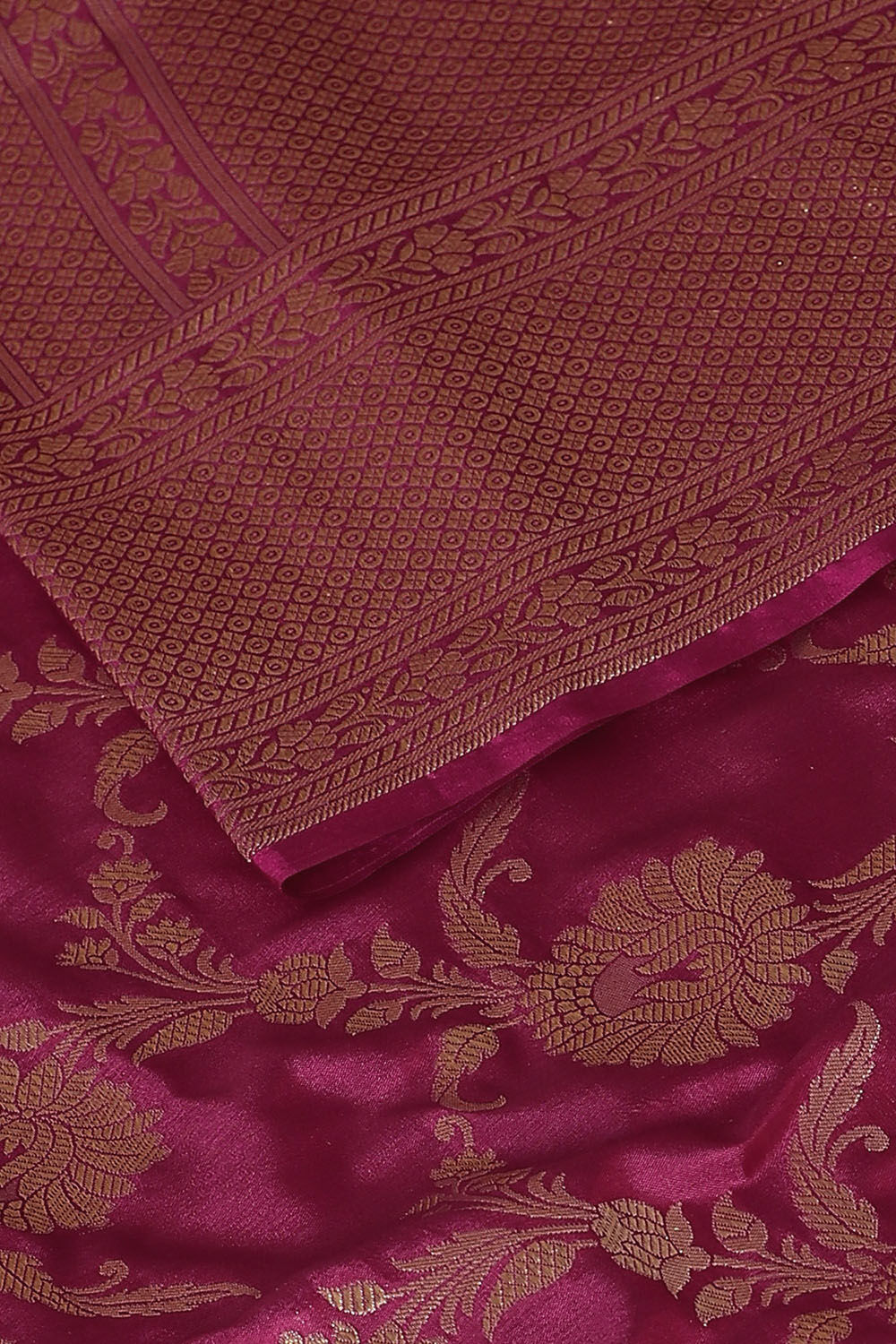 Dark Pink Pure Silk Banarasi Saree image number null