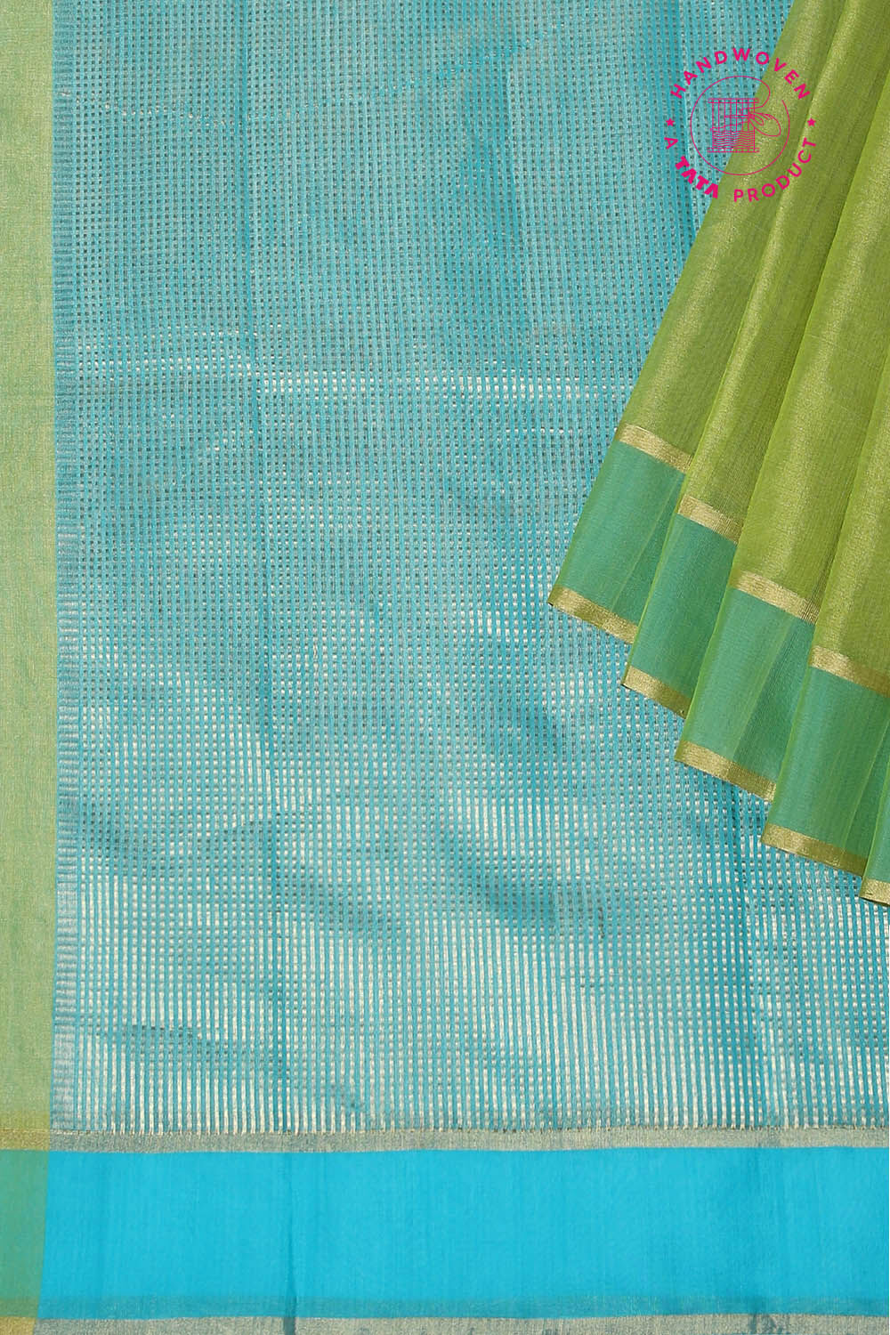Light Green Pure Cotton Tissue Chanderi Saree image number null