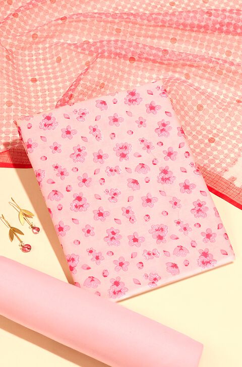 Pink Pure Cotton Screen Printed Unstitched Suit Set