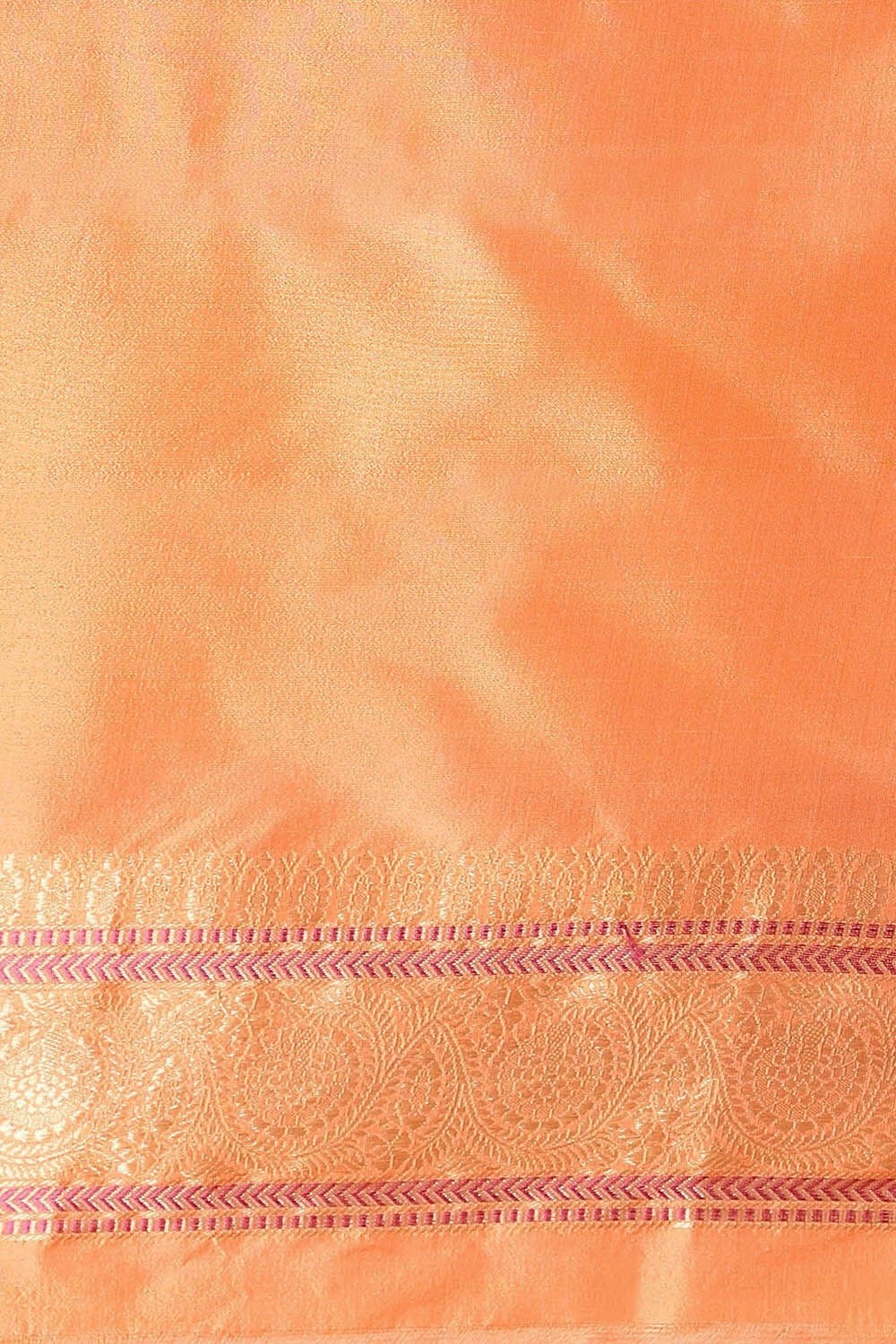 Light Orange Pure Silk Banarasi Saree image number null
