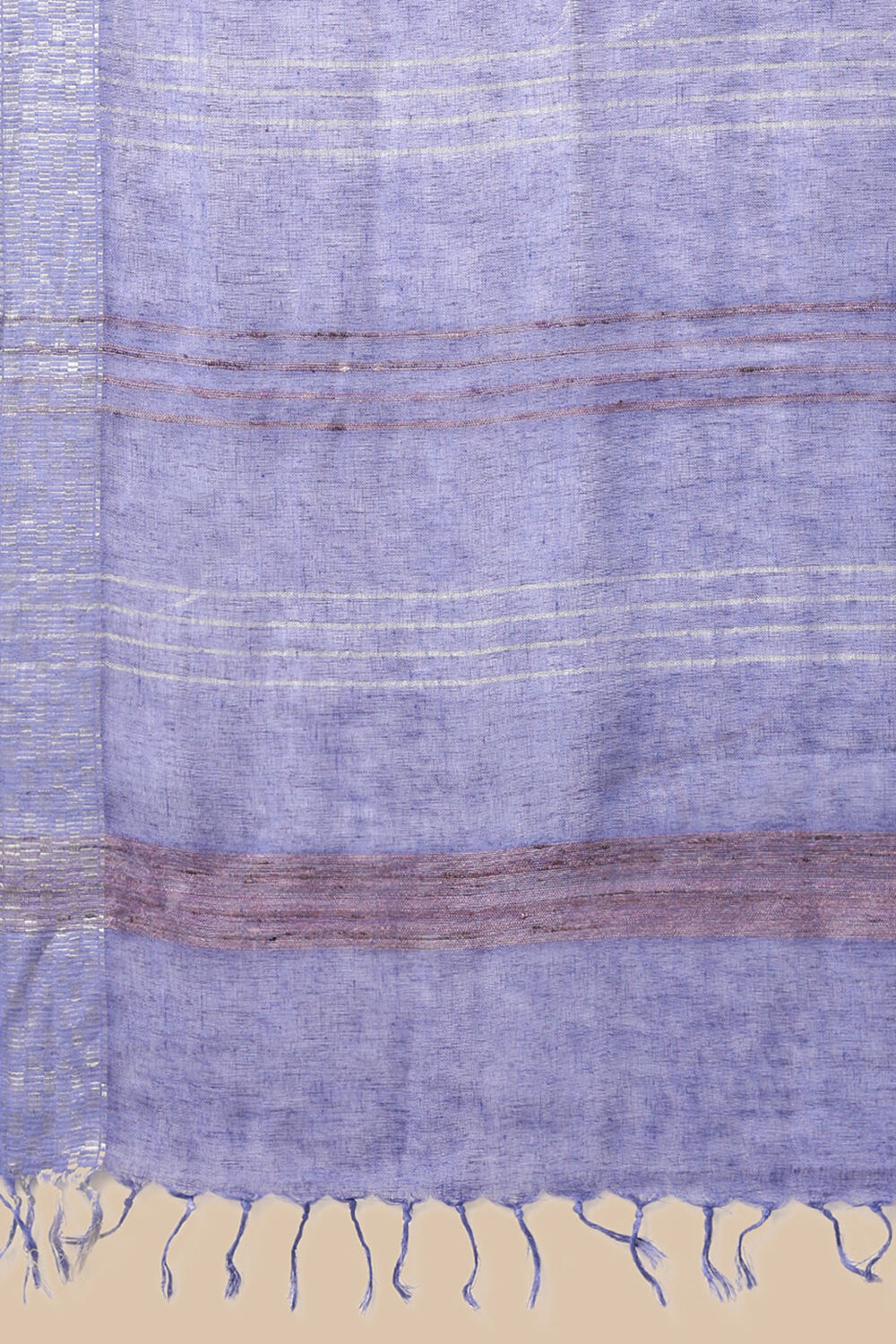Blue Pure Linen Bhagalpuri Saree image number null