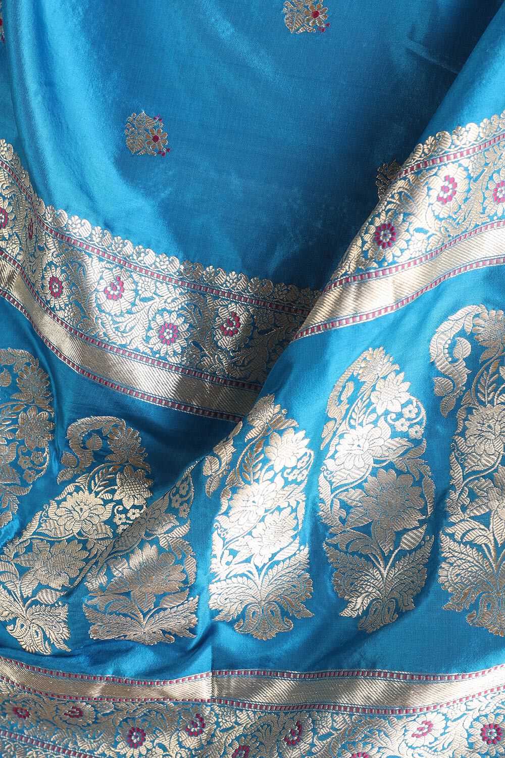 Blue Pure Silk Kadwa Banarasi Saree image number null