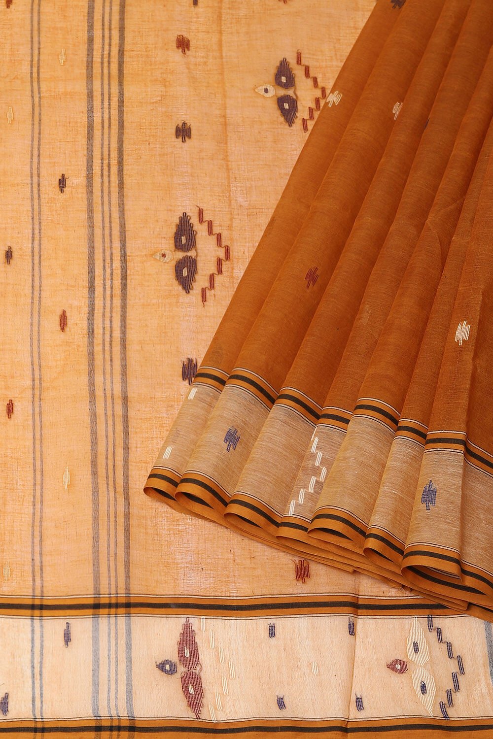 Brown Pure Cotton Bengal Saree image number null