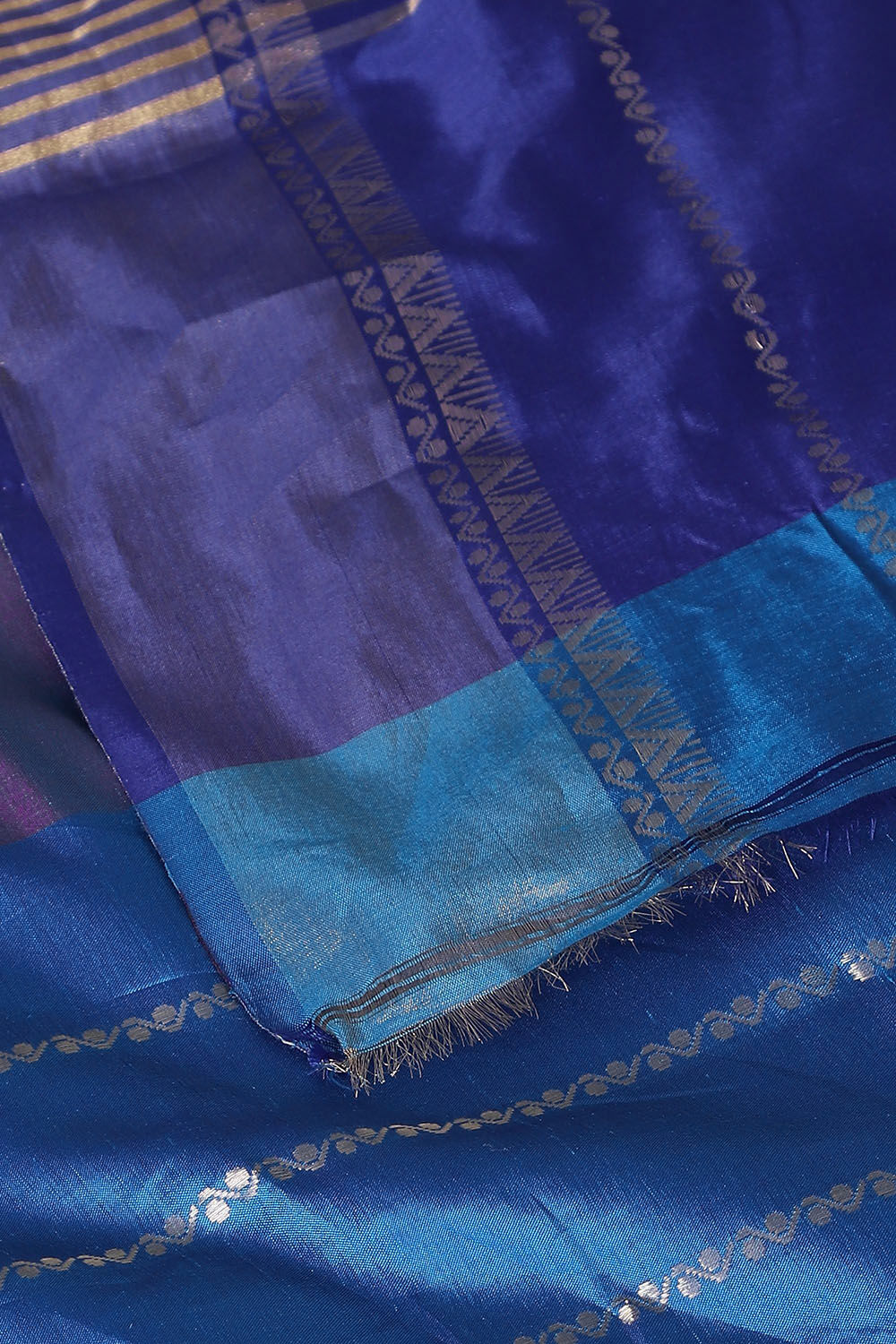 Light Blue Pure Silk Bengal Saree image number null