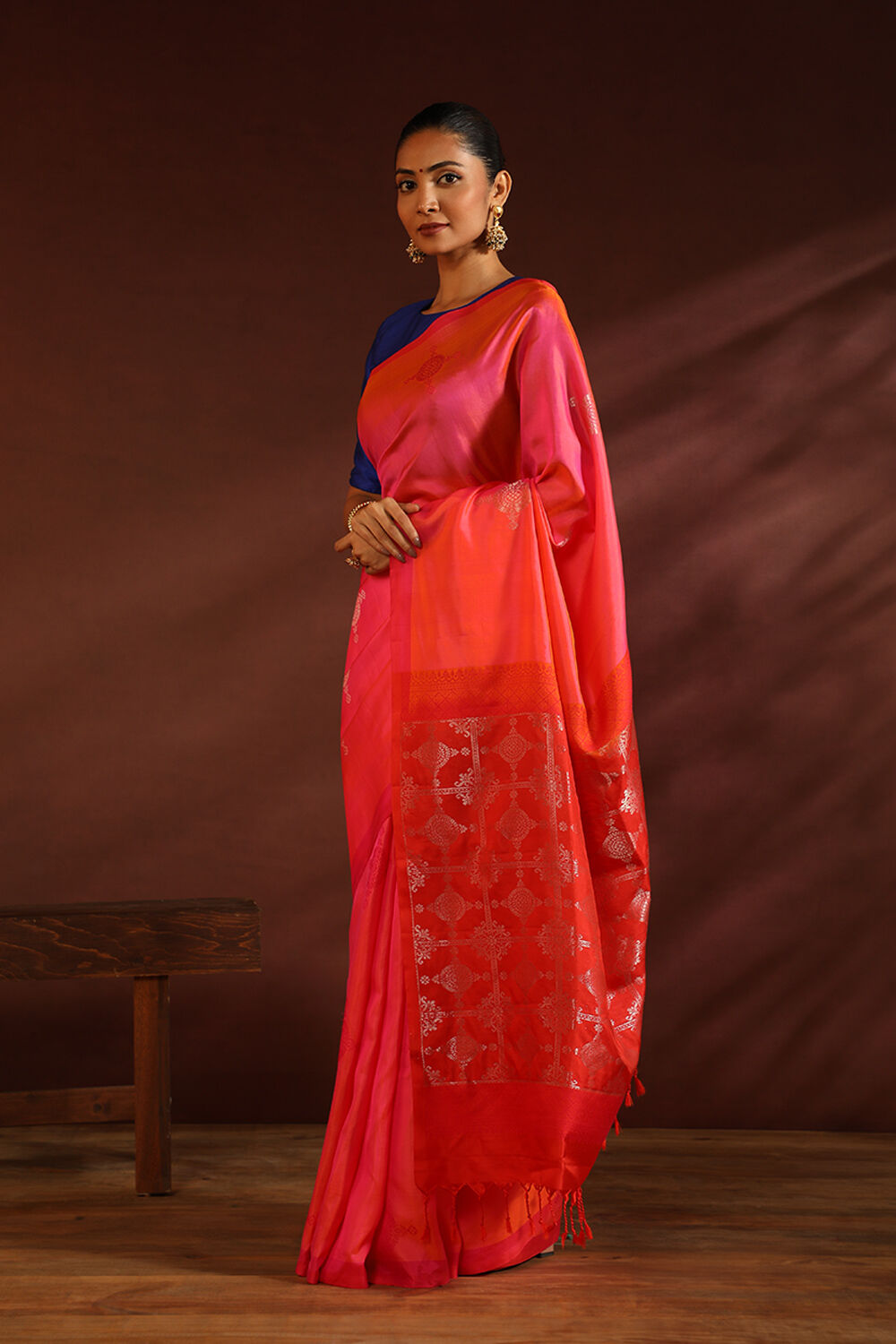Pink South Pure Silk Woven Saree image number null