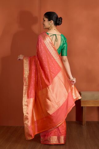 Pink Silk Viscose Cutwork Banarasi Saree thumbnail image number null
