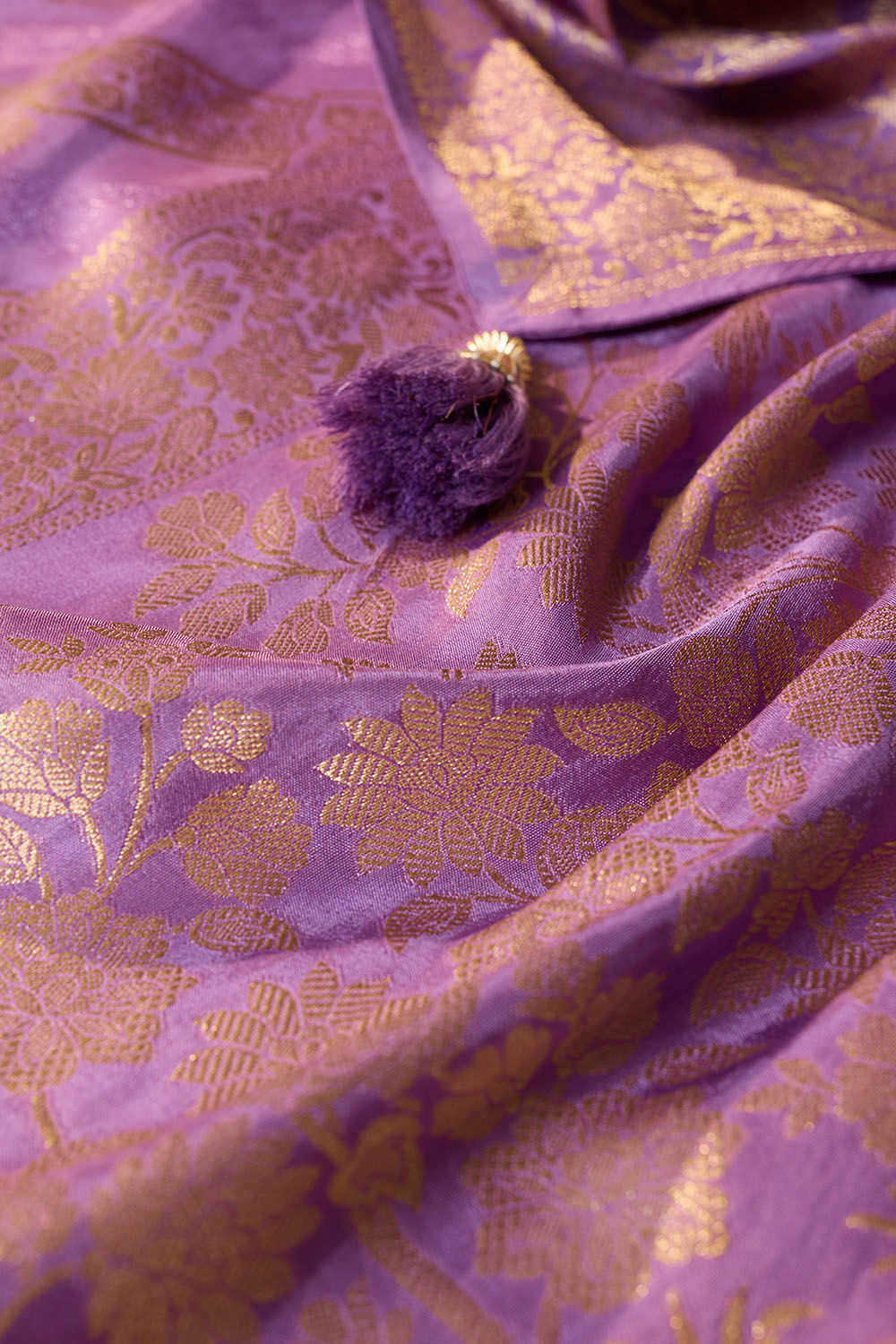 Violet Woven Pure Viscose Saree image number null