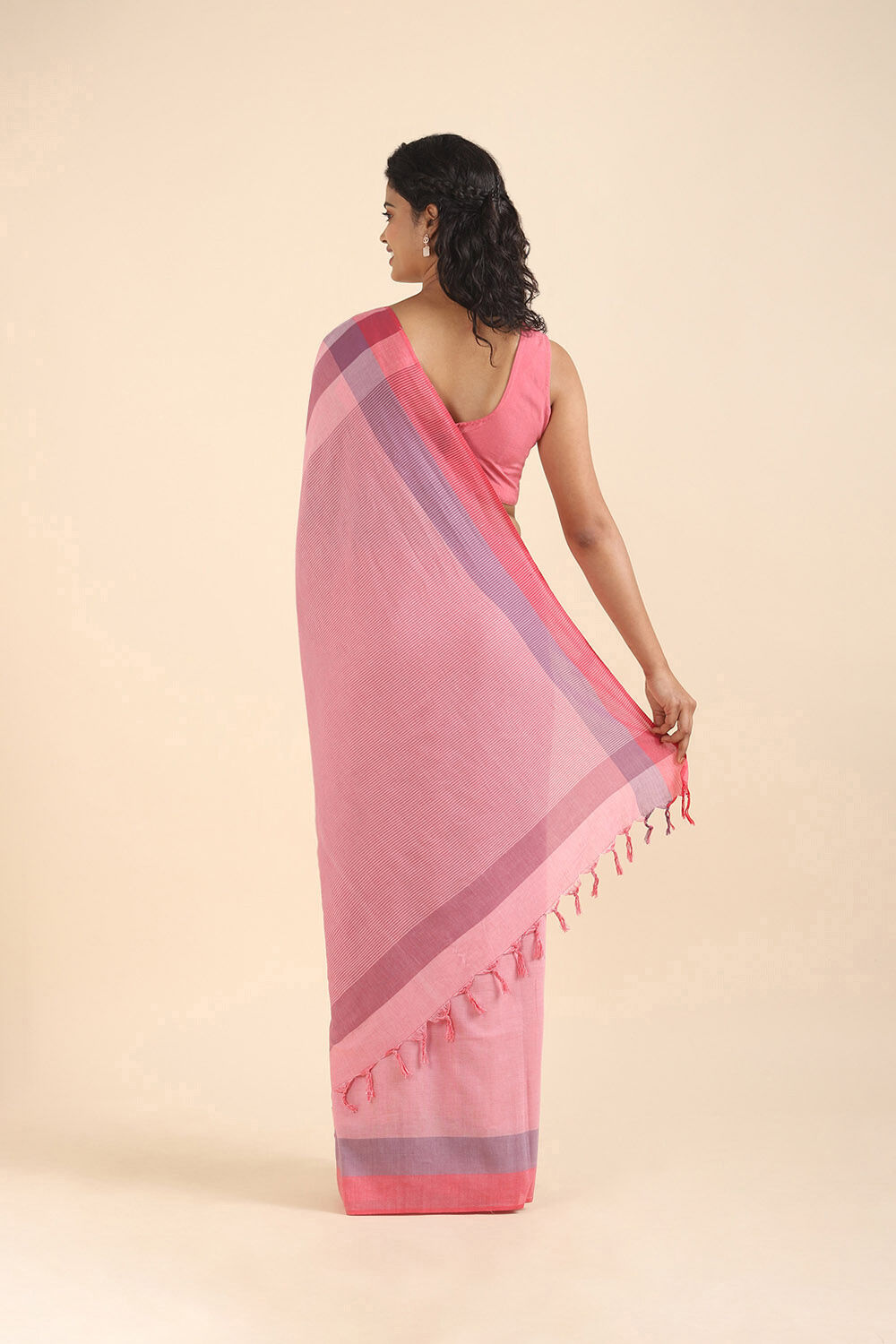 Red Pure Cotton Bengal Saree image number null