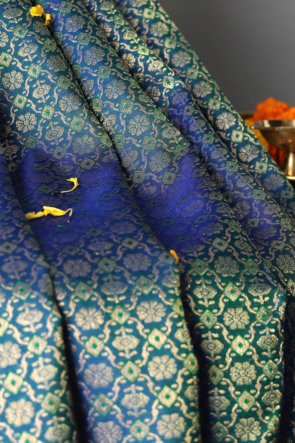 Blue Pure Silk Kanjivaram Saree image number null