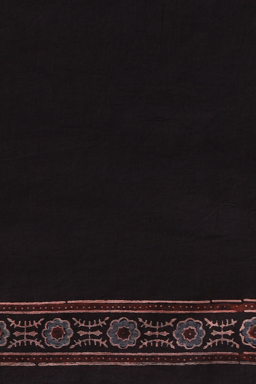 Black Pure Cotton Ajrakh Printed Saree image number null
