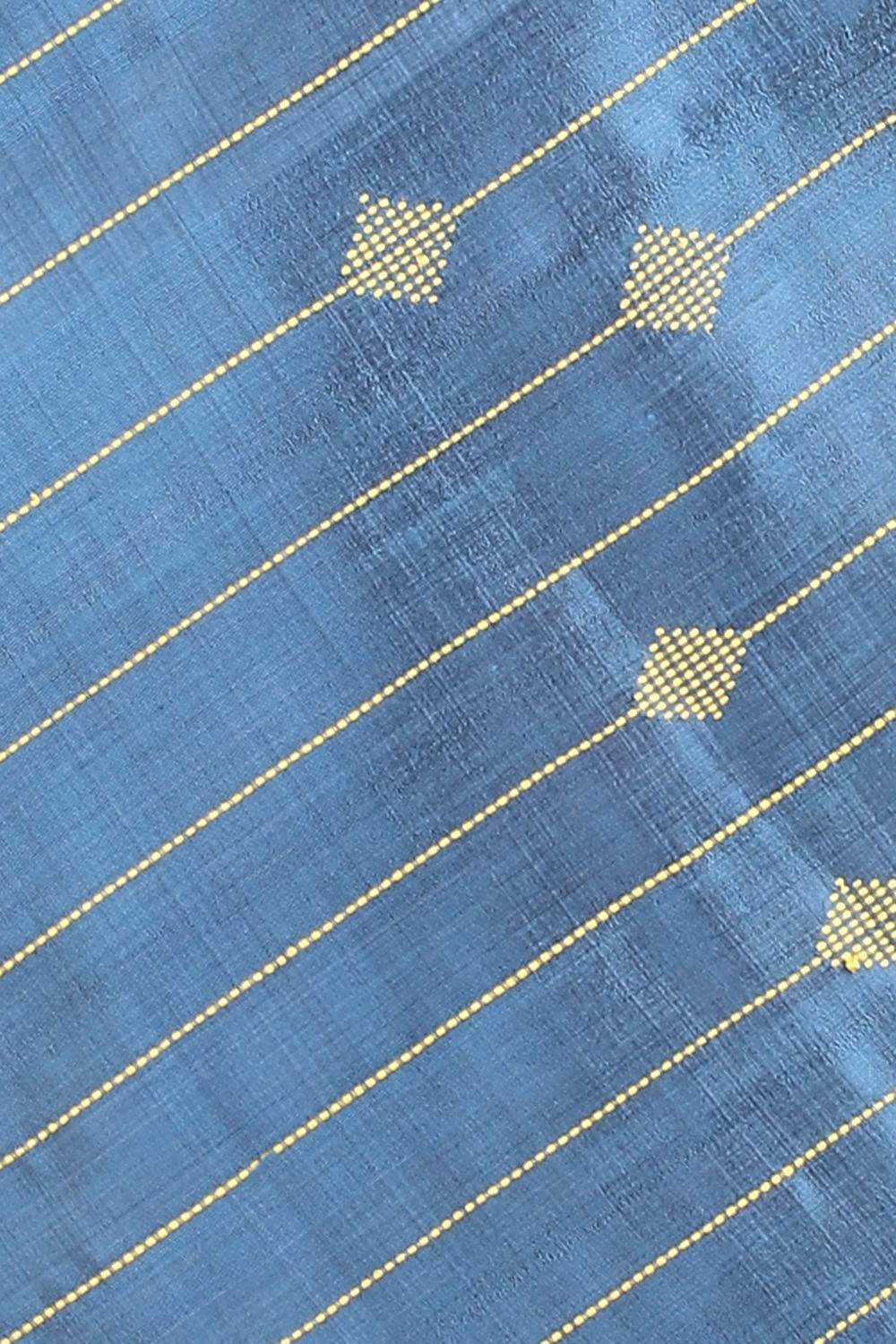 Dark Blue Pure Tussar Silk Bhagalpuri Saree image number null