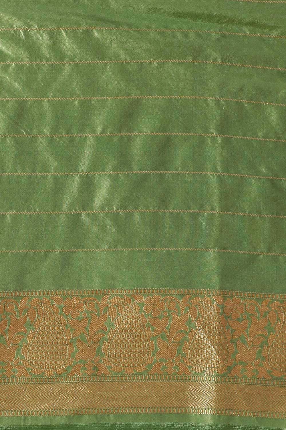 Light Green Pure Silk Banarasi Saree image number null