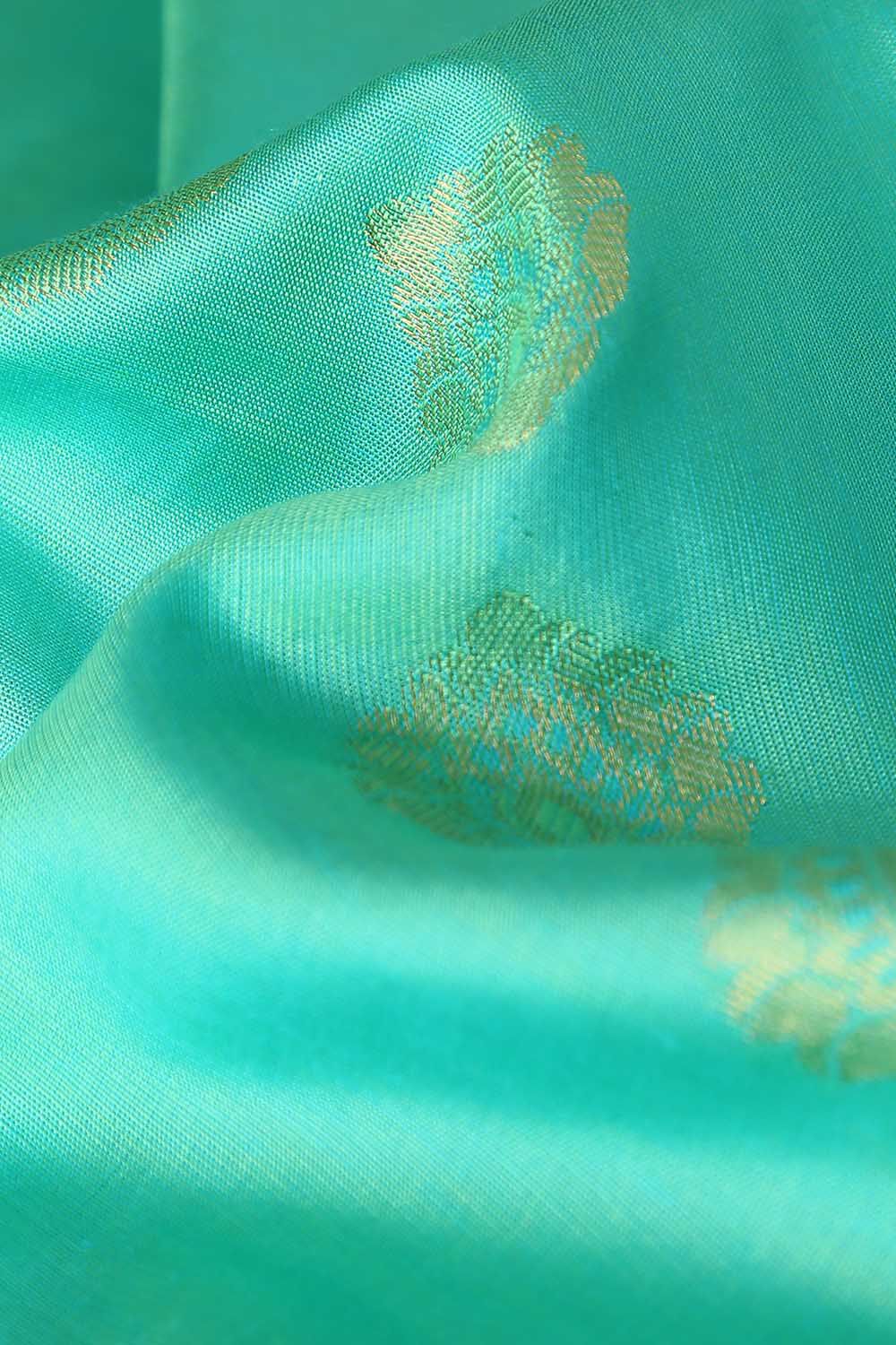Green Pure Silk Tencel South Saree image number null