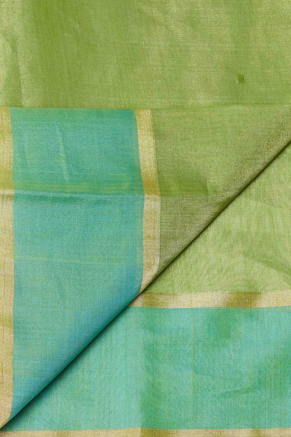 Yellow Pure Cotton Tissue Chanderi Saree image number null