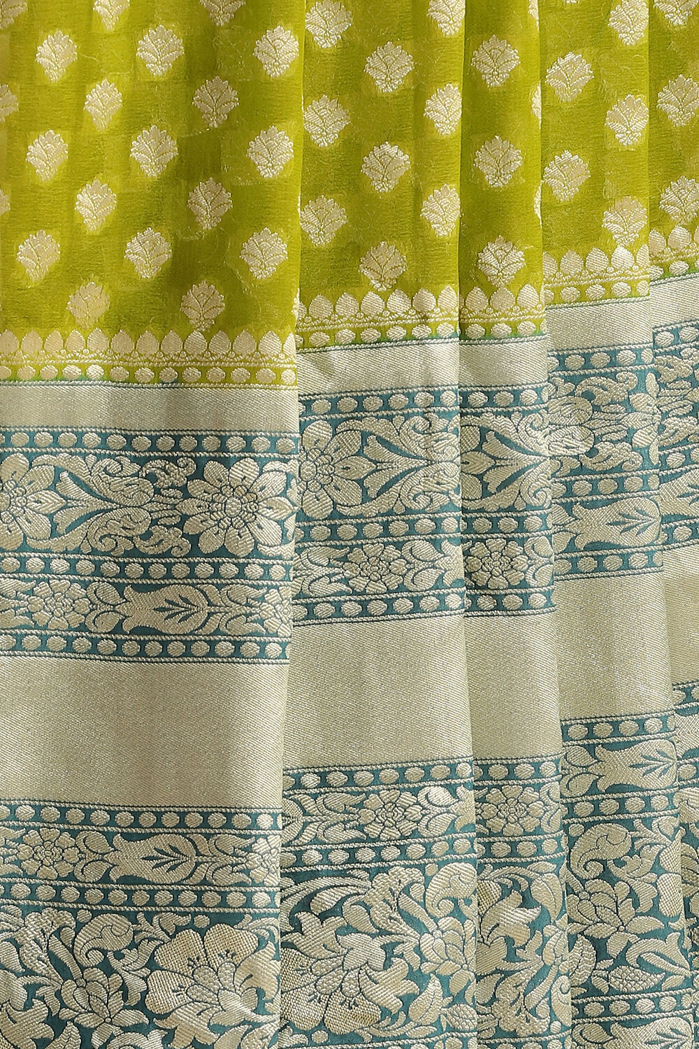 Light Green Handwoven Banarasi Pure Georgette Saree image number null