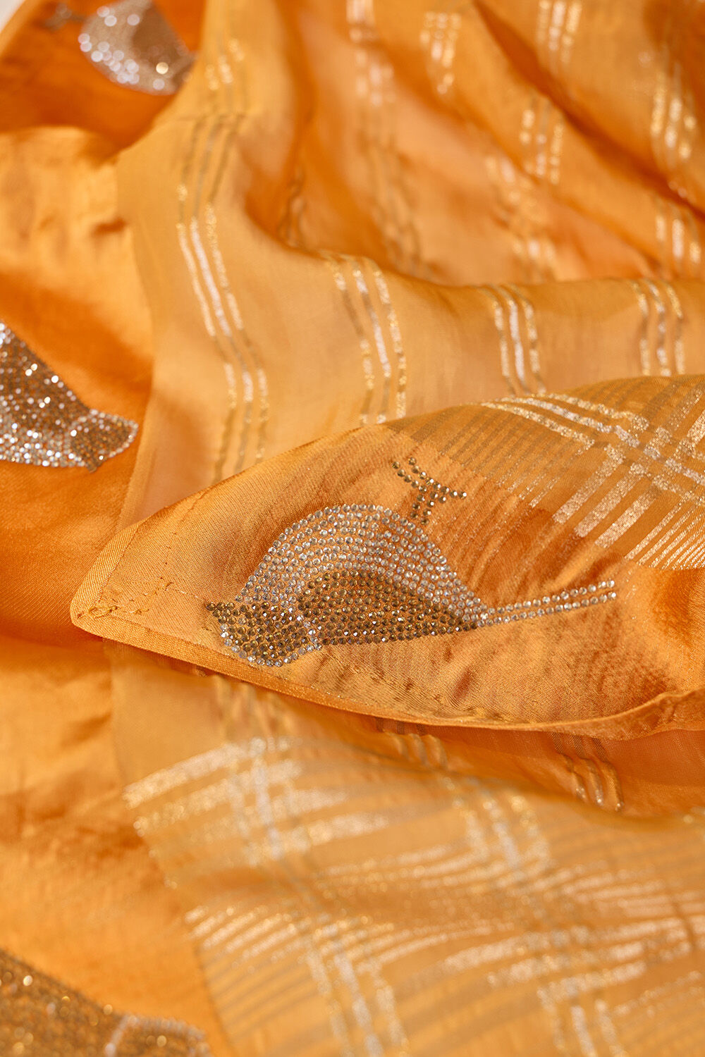 Yellow Embroidered Pure Viscose Saree image number null