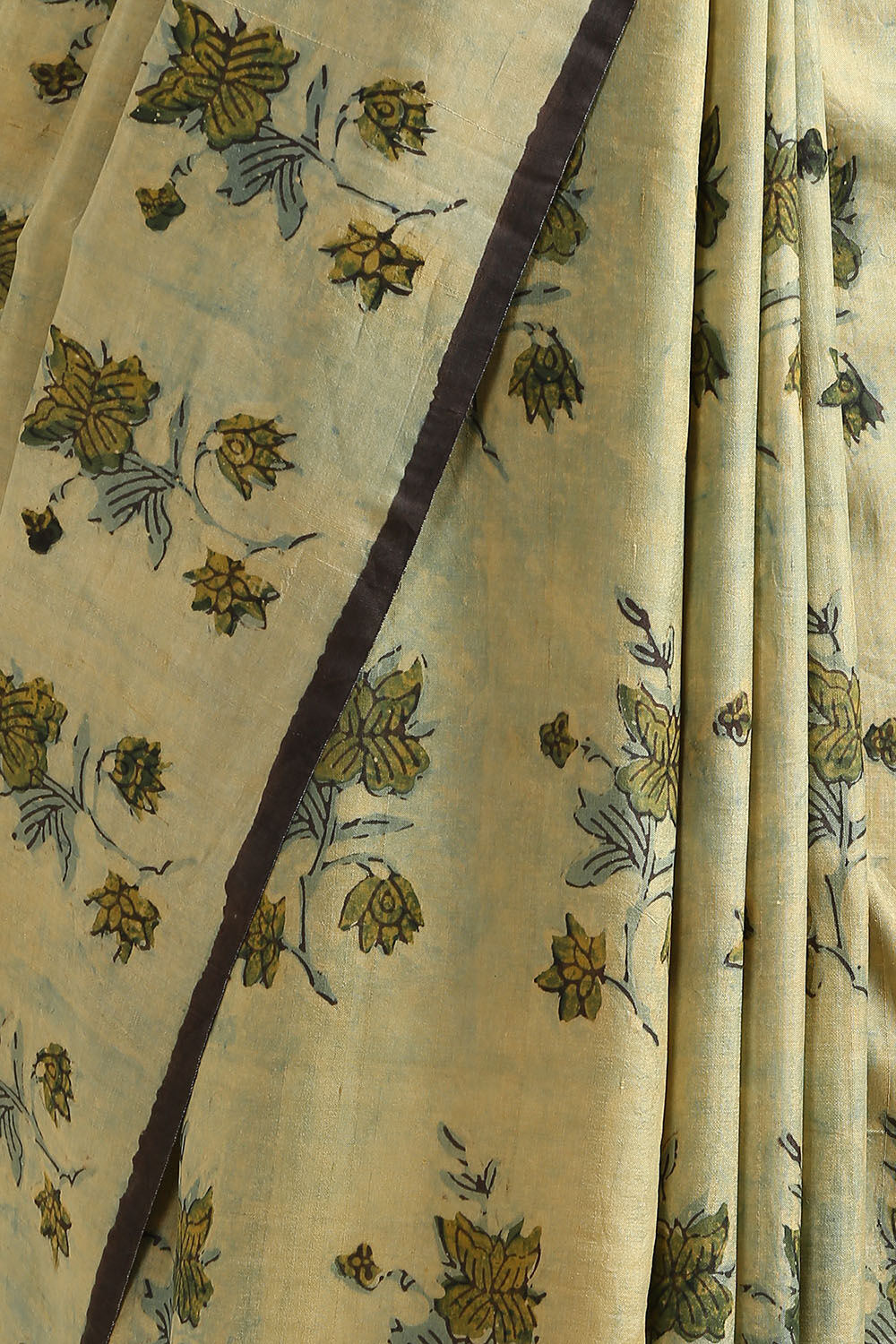 Blue Pure Silk Ajrakh Printed Saree image number null