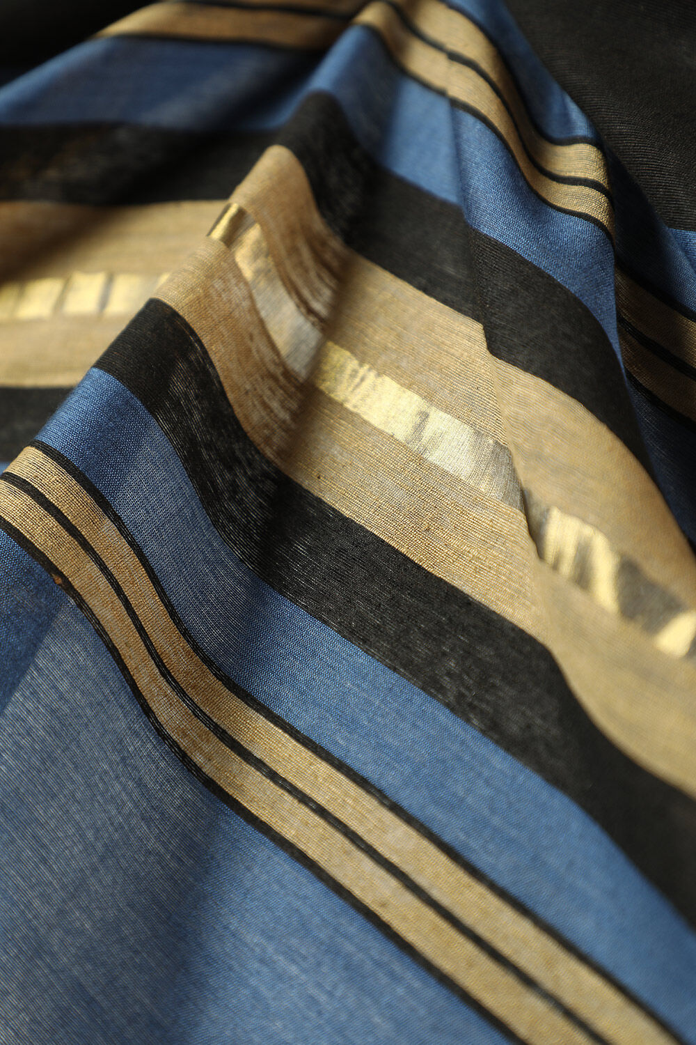 Navy Bhagalpur Woven Silk Viscose Saree image number null