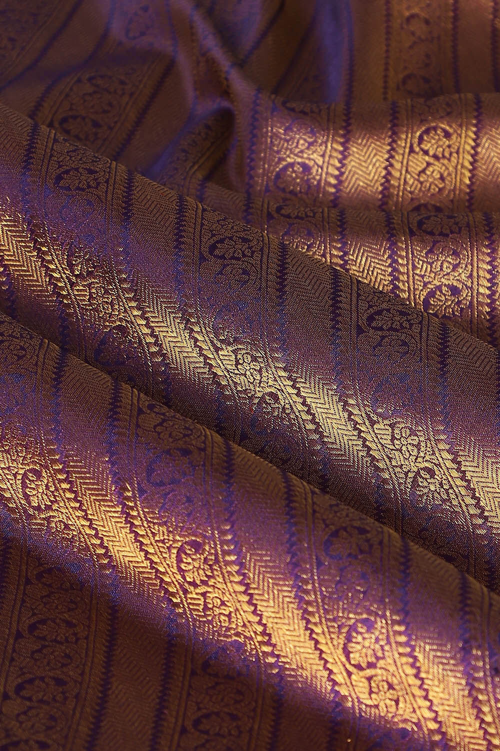 Purple Pure Silk Kanjivaram Saree image number null