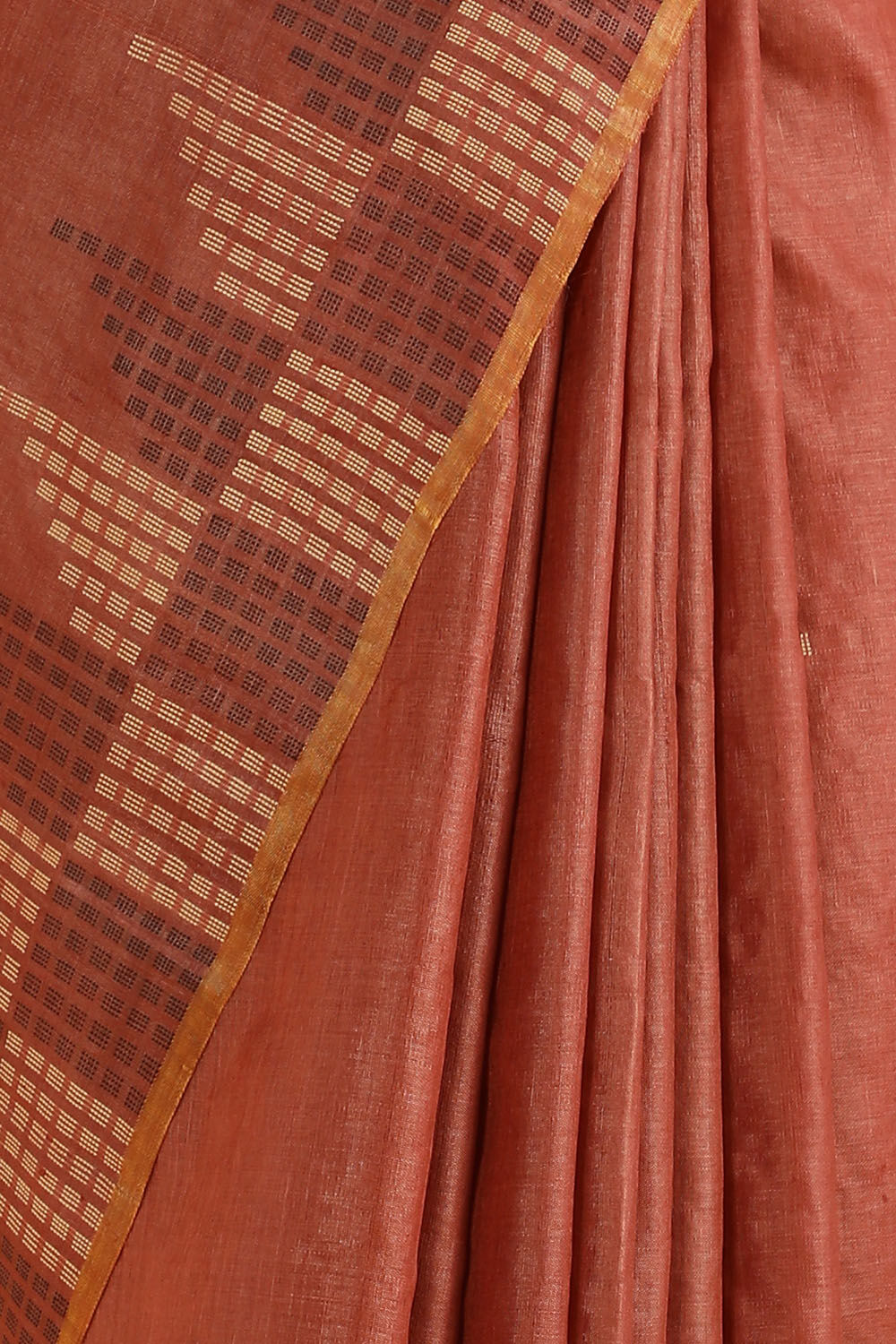 Orange Pure Tussar Woven Saree image number null