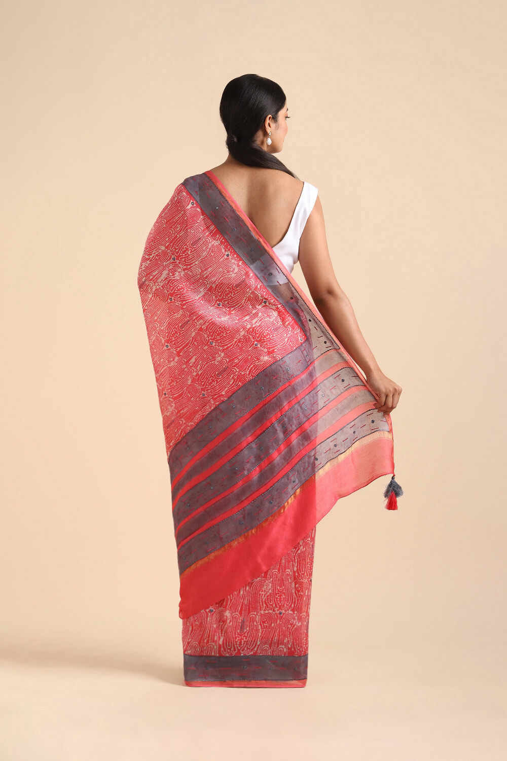 Pink Pure Silk Cotton Chanderi Saree image number null