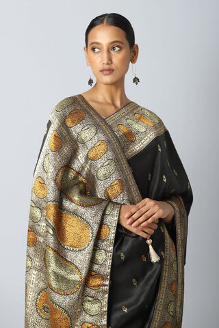 Dark Grey Pure Luxe Vegan Saree thumbnail image number null