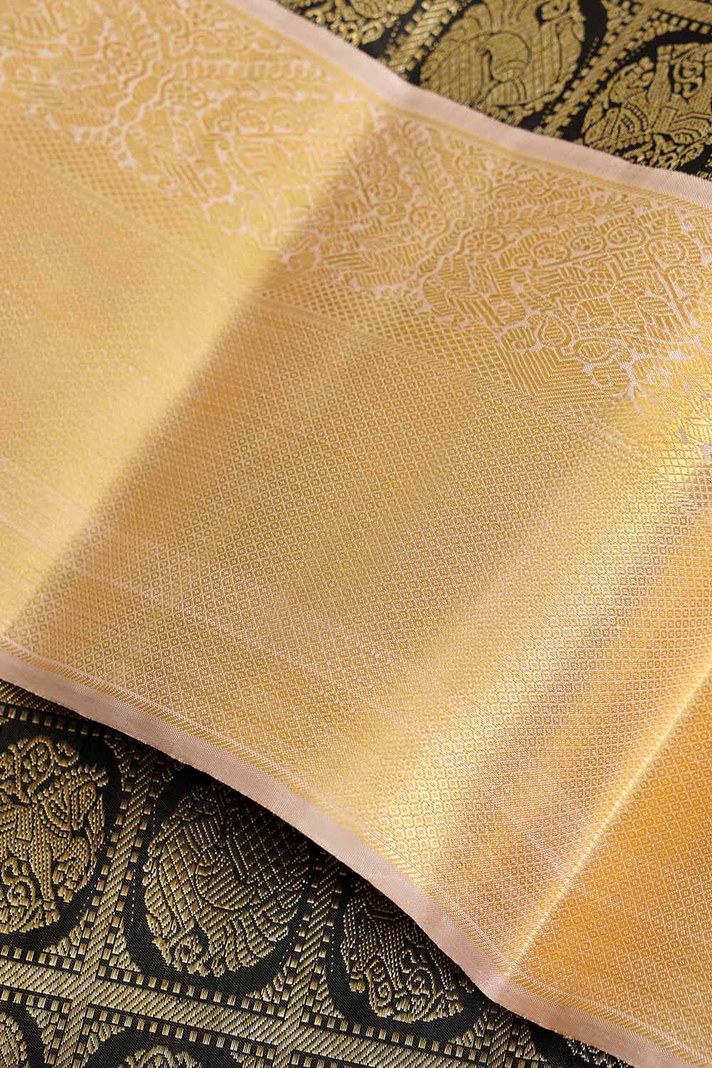 Black Pure Silk Woven Kanjivaram Saree image number null