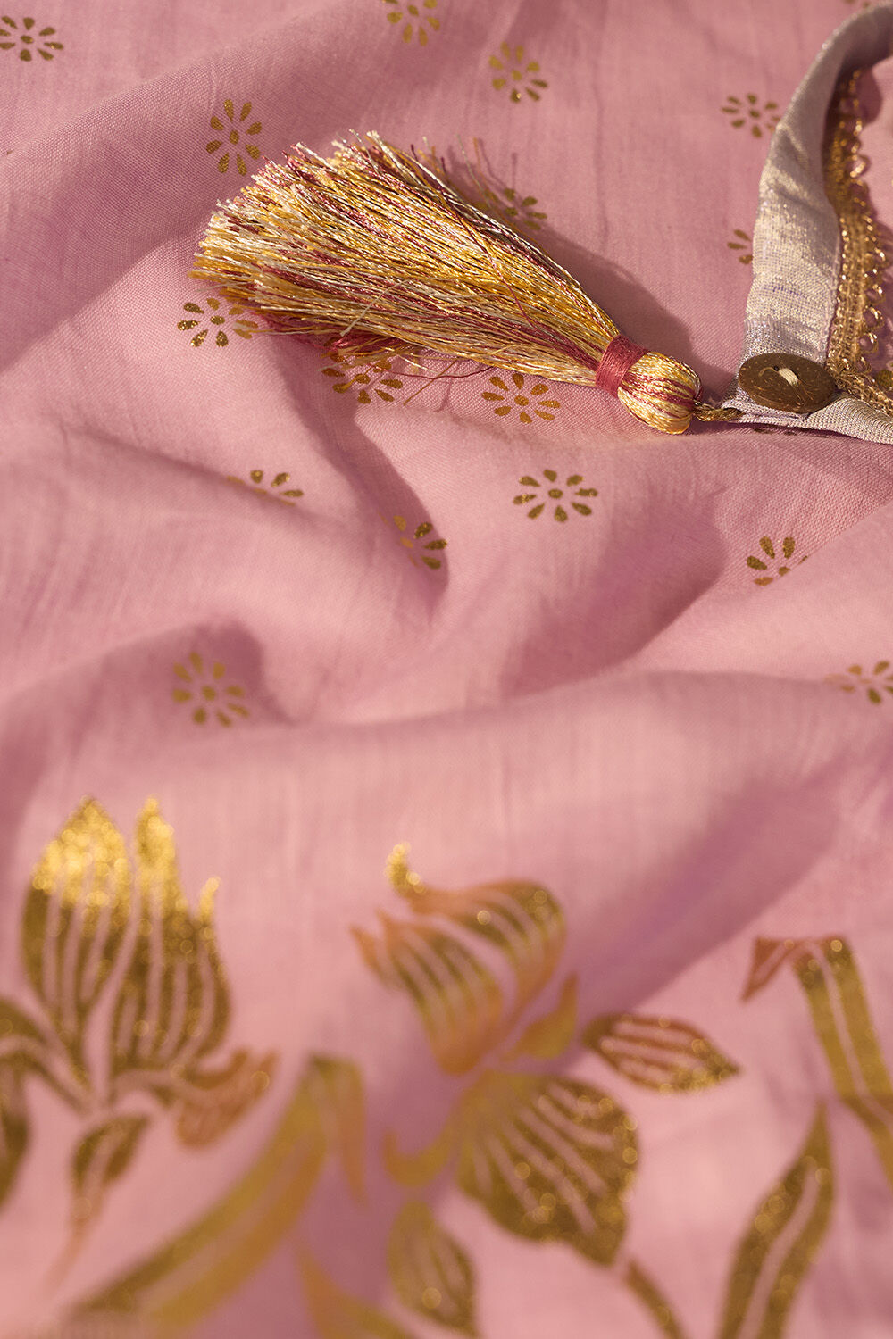 Purple Printed Cotton Viscose Saree image number null