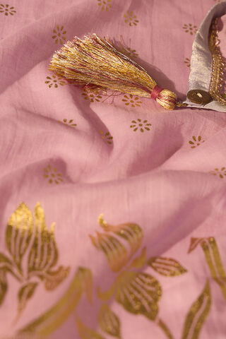 Purple Printed Cotton Viscose Saree thumbnail image number null