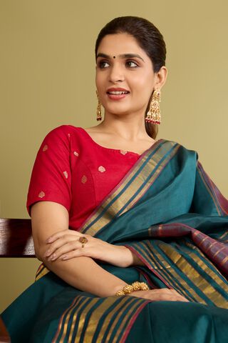 Red Viscose Cutwork Blouse