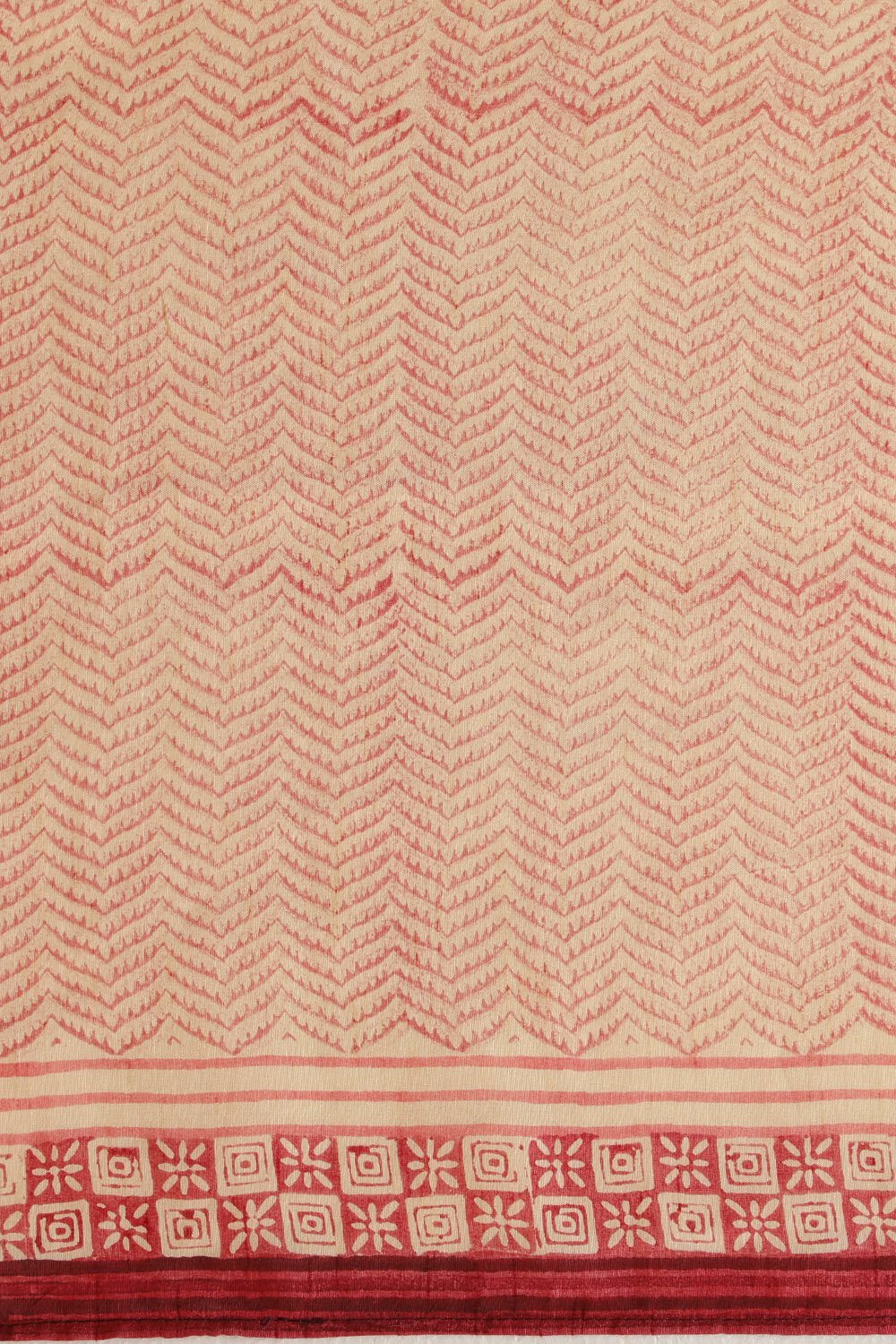 Red Contemporary Luxe Block Printed Saree image number null